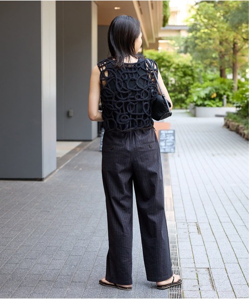 JOURNAL STANDARD（ジャーナルスタンダード）の「《追加》ウォッシャブルコットンリネンIVISストレートパンツ（その他パンツ・レディース・ブラック/チョコ/オートミール/ダークブルー・36/38/40）」の14枚目の写真