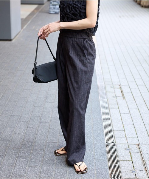 JOURNAL STANDARD（ジャーナルスタンダード）の「《追加》ウォッシャブルコットンリネンIVISストレートパンツ（その他パンツ・レディース・ブラック/チョコ/オートミール/ダークブルー・36/38/40）」の15枚目の写真