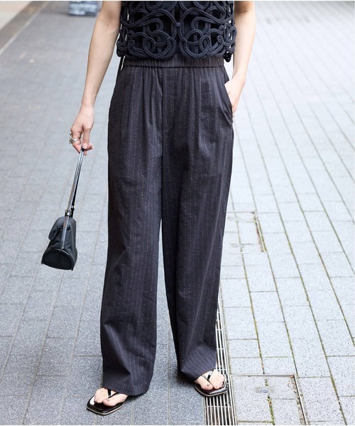 JOURNAL STANDARD（ジャーナルスタンダード）の「《追加》ウォッシャブルコットンリネンIVISストレートパンツ（その他パンツ・レディース・ブラック/チョコ/オートミール/ダークブルー・36/38/40）」の16枚目の写真