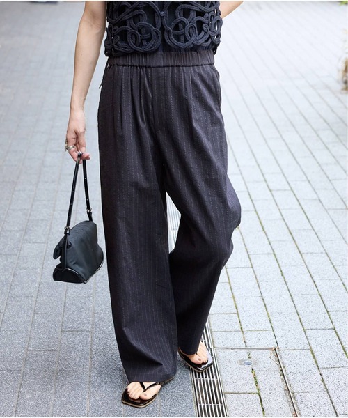 JOURNAL STANDARD（ジャーナルスタンダード）の「《追加》ウォッシャブルコットンリネンIVISストレートパンツ（その他パンツ・レディース・ブラック/チョコ/オートミール/ダークブルー・36/38/40）」の17枚目の写真