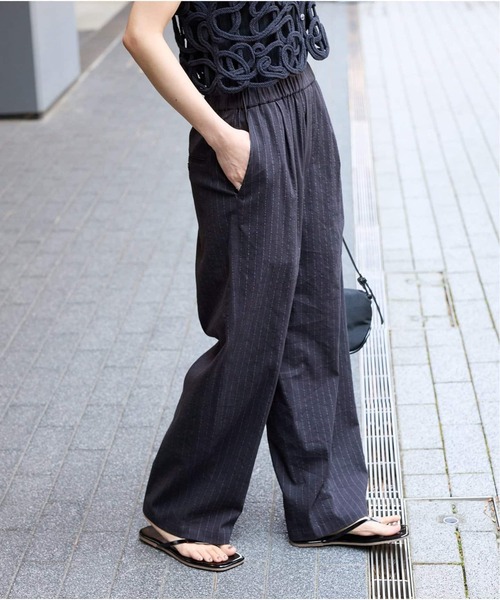 JOURNAL STANDARD（ジャーナルスタンダード）の「《追加》ウォッシャブルコットンリネンIVISストレートパンツ（その他パンツ・レディース・ブラック/チョコ/オートミール/ダークブルー・36/38/40）」の18枚目の写真