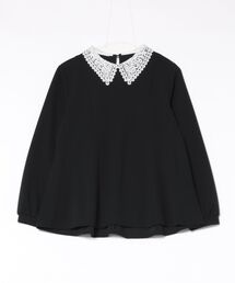 QUEENS COURT（クイーンズコート）の「カットジョーゼットレースカラーフレアプルオーバー≪手洗い可能≫（Tシャツ/カットソー）」