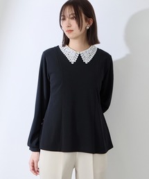 QUEENS COURT（クイーンズコート）の「カットジョーゼットレースカラーフレアプルオーバー≪手洗い可能≫（Tシャツ/カットソー）」