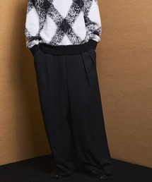 《UNISEX》Slab Rayon Two-tuck Prime-Wide Slacks/スラブレーヨンプライムワイドツータックスラックス【MAISON SPECIAL/メゾンスペシャル】■セットアップ対応■