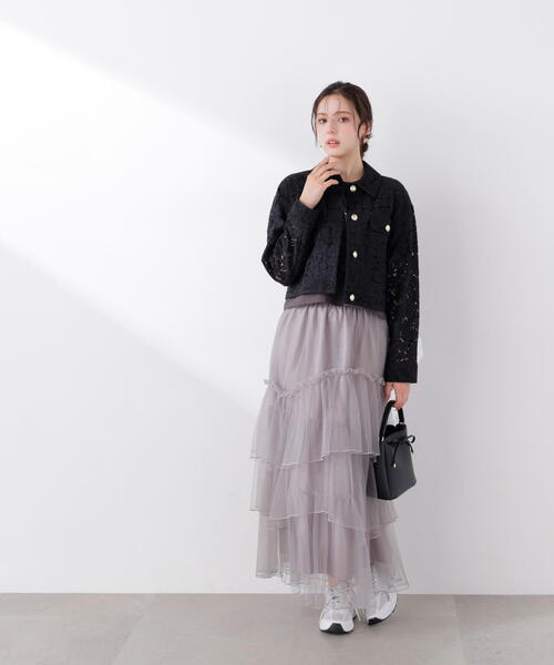 PROPORTION BODY DRESSING(プロポーションボディドレッシング)の「レースブルゾン / 1216155301(ブルゾン・レディース・ブラック/ホワイト系その他・MEDIUM/SMALL)」の11枚目の写真