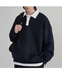 UNTAPPED STUDIO（アンタップドスタジオ）の「シティボーイ オーバーサイズ ラグビーカラー マンツーマンスウェットTシャツ 4COLOR（スウェット）」