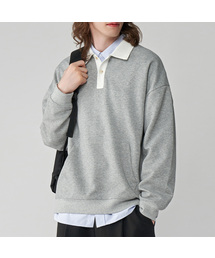 UNTAPPED STUDIO（アンタップドスタジオ）の「シティボーイ オーバーサイズ ラグビーカラー マンツーマンスウェットTシャツ 4COLOR（スウェット）」