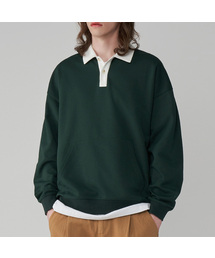 UNTAPPED STUDIO（アンタップドスタジオ）の「シティボーイ オーバーサイズ ラグビーカラー マンツーマンスウェットTシャツ 4COLOR（スウェット）」