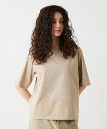 【M~5L】【接触冷感】シルケット天竺ロゴプリントTシャツ