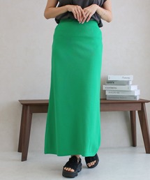 Social GIRL（ソーシャルガール）の「【Social GIRL】バックスリット ニット ロングスカート Aラインスカート（スカート）」