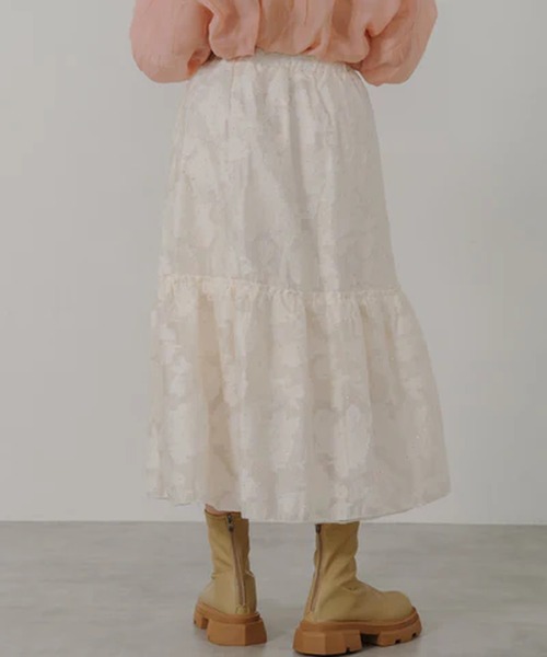 merrylatte(メリーラテ)の「ティアードフレアスカート【IROHANI】(スカート・レディース・ブラック/カーキ/アイボリー・FREE)」の8枚目の写真