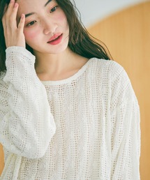 niko and... | レースジャガードラウンドプルオーバー(Tシャツ/カットソー)