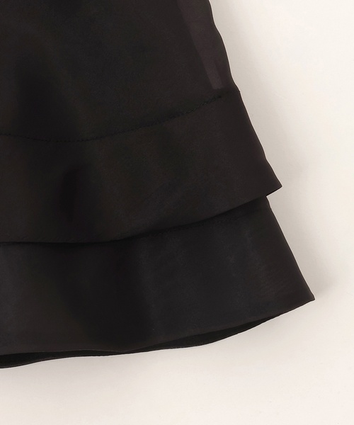 petit main LIEN（プティマインリアン）の「オーガンジードッキング長袖Tシャツ（Tシャツ/カットソー・レディース・ブラック/オフホワイト/マルチ・F）」の16枚目の写真