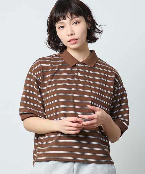 L.L.Bean(エルエルビーン)の「【JAPAN EDITION】トロイ・ショートスリーブ・ポロシャツ(ポロシャツ・レディース・ブラウン系その他/グレー系その他/ホワイト×グリーン/レッド系その他/ブルー系その他・MEDIUM)」の18枚目の写真
