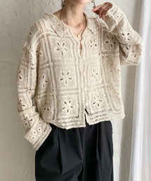 She's Closet（シーズクローゼット）の「長袖 ショート丈 かぎ針編み クロシェカーディガン（カーディガン/ボレロ）」