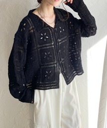 She's Closet（シーズクローゼット）の「長袖 ショート丈 かぎ針編み クロシェカーディガン（カーディガン/ボレロ）」