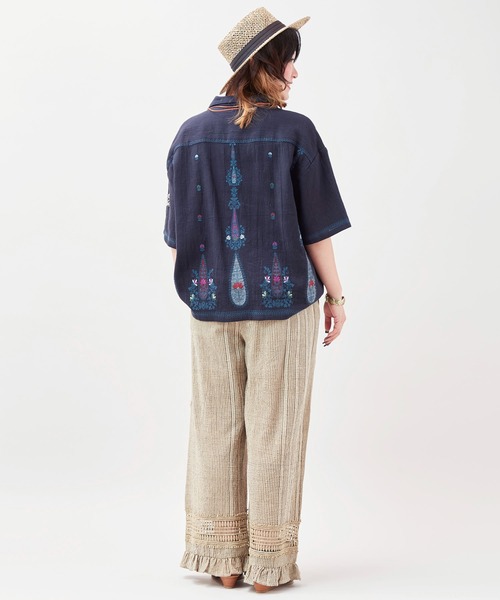 チャイハネ（チャイハネ）の「【チャイハネ】南インド綿ナナミィフリルパンツ（その他パンツ・レディース・ベージュ/ブラウン/ネイビー・FREE）」の7枚目の写真