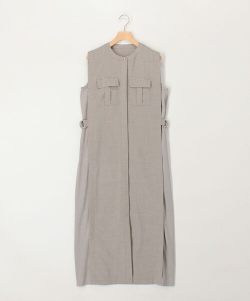 MICO COULIER（ミコクリエ）の「麻調×リブ切替ワンピース（ワンピース・レディース・オリーブ/グレー/ブラック・38）」の3枚目の写真