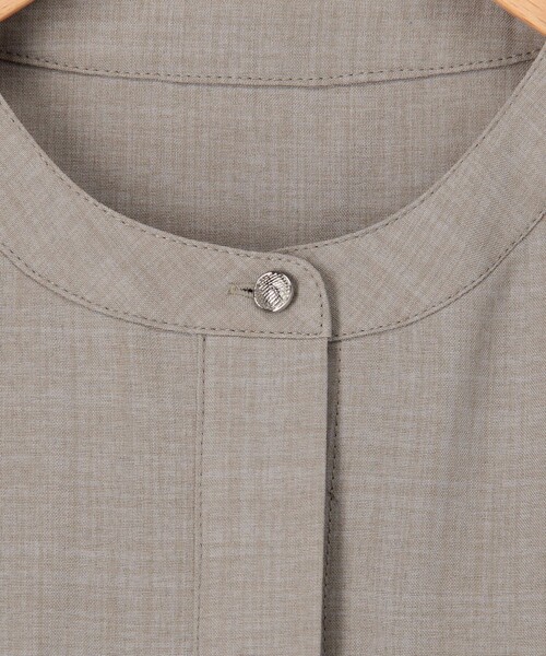 MICO COULIER（ミコクリエ）の「麻調×リブ切替ワンピース（ワンピース・レディース・オリーブ/グレー/ブラック・38）」の7枚目の写真