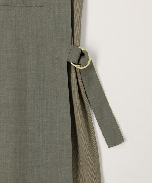 MICO COULIER（ミコクリエ）の「麻調×リブ切替ワンピース（ワンピース・レディース・オリーブ/グレー/ブラック・38）」の14枚目の写真