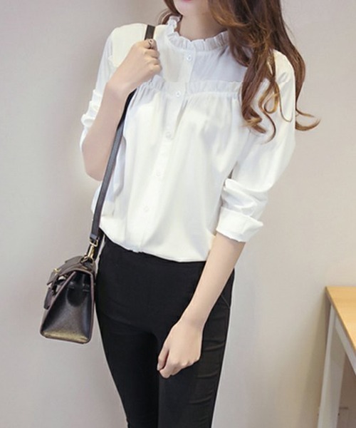 SallyLunn(サリーラン)の「フリルヨークギャザーブラウス(シャツ/ブラウス・レディース・ホワイト・SMALL/MEDIUM/LARGE)」の2枚目の写真