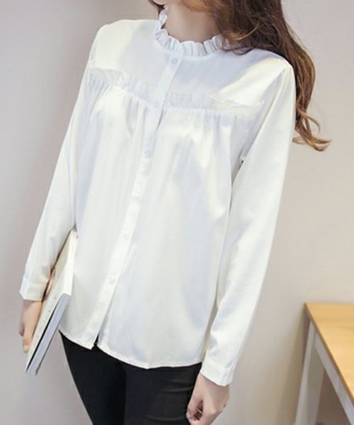 SallyLunn(サリーラン)の「フリルヨークギャザーブラウス(シャツ/ブラウス・レディース・ホワイト・SMALL/MEDIUM/LARGE)」の6枚目の写真
