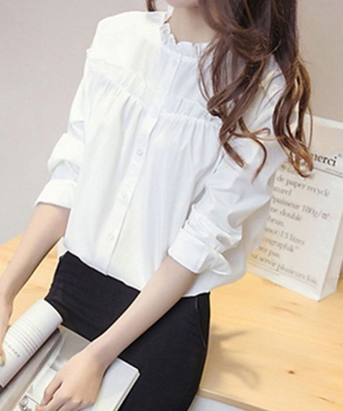 SallyLunn(サリーラン)の「フリルヨークギャザーブラウス(シャツ/ブラウス・レディース・ホワイト・SMALL/MEDIUM/LARGE)」の8枚目の写真