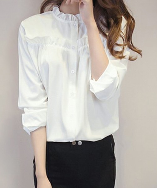 SallyLunn(サリーラン)の「フリルヨークギャザーブラウス(シャツ/ブラウス・レディース・ホワイト・SMALL/MEDIUM/LARGE)」の9枚目の写真