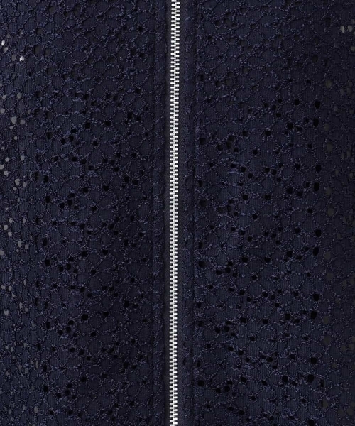 MK MICHEL KLEIN（エムケーミッシェルクラン）の「[洗える]花柄ラッセルレースジップアップブルゾン（ブルゾン・レディース・ホワイト/ネイビー・38）」の18枚目の写真