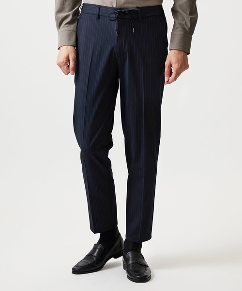MICHEL KLEIN HOMME (ミッシェルクランオム)の「ストライプ2WAY9分丈スラックスパンツ(スラックス・メンズ・ネイビー/グレー・MEDIUM/X-LARGE/LARGE)」の3枚目の写真