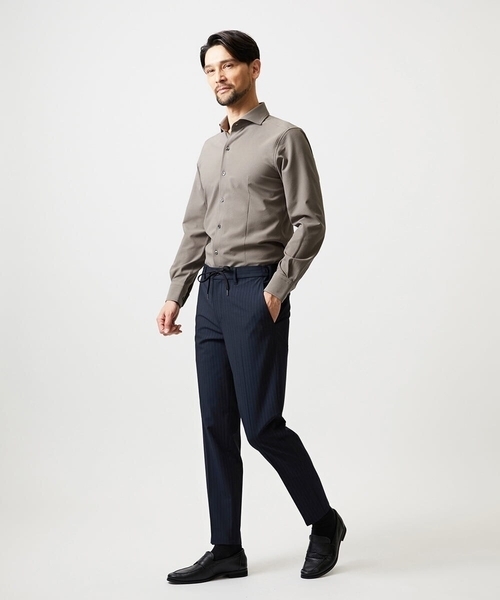 MICHEL KLEIN HOMME (ミッシェルクランオム)の「ストライプ2WAY9分丈スラックスパンツ(スラックス・メンズ・ネイビー/グレー・MEDIUM/X-LARGE/LARGE)」の6枚目の写真