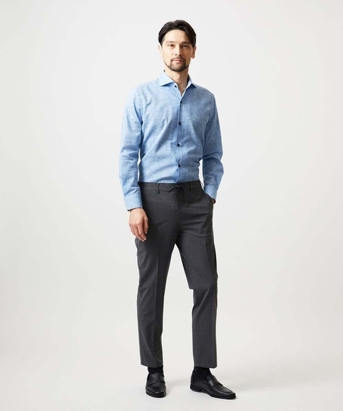 MICHEL KLEIN HOMME (ミッシェルクランオム)の「ストライプ2WAY9分丈スラックスパンツ(スラックス・メンズ・ネイビー/グレー・MEDIUM/X-LARGE/LARGE)」の10枚目の写真