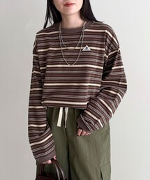 【GEVACO/ゲバコ】ボーダー天竺ベーシックロングスリーブTシャツ