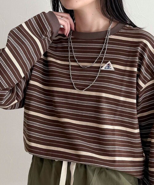 fredy emue（フレディエミュ）の「【GEVACO/ゲバコ】ボーダー天竺ベーシックロングスリーブTシャツ（Tシャツ/カットソー・レディース・ホワイト系その他/ベージュ系その他/ブルー系その他・38）」の10枚目の写真