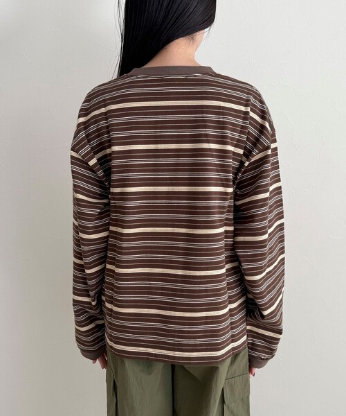 fredy emue（フレディエミュ）の「【GEVACO/ゲバコ】ボーダー天竺ベーシックロングスリーブTシャツ（Tシャツ/カットソー・レディース・ホワイト系その他/ベージュ系その他/ブルー系その他・38）」の13枚目の写真