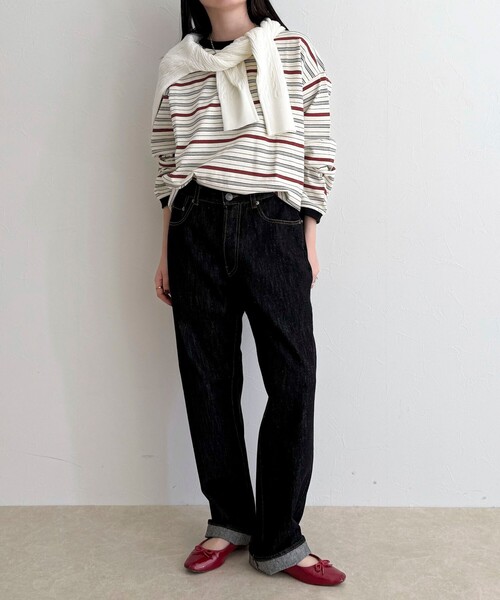 fredy emue（フレディエミュ）の「【GEVACO/ゲバコ】ボーダー天竺ベーシックロングスリーブTシャツ（Tシャツ/カットソー・レディース・ホワイト系その他/ベージュ系その他/ブルー系その他・38）」の17枚目の写真