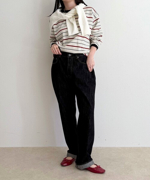fredy emue（フレディエミュ）の「【GEVACO/ゲバコ】ボーダー天竺ベーシックロングスリーブTシャツ（Tシャツ/カットソー・レディース・ホワイト系その他/ベージュ系その他/ブルー系その他・38）」の19枚目の写真