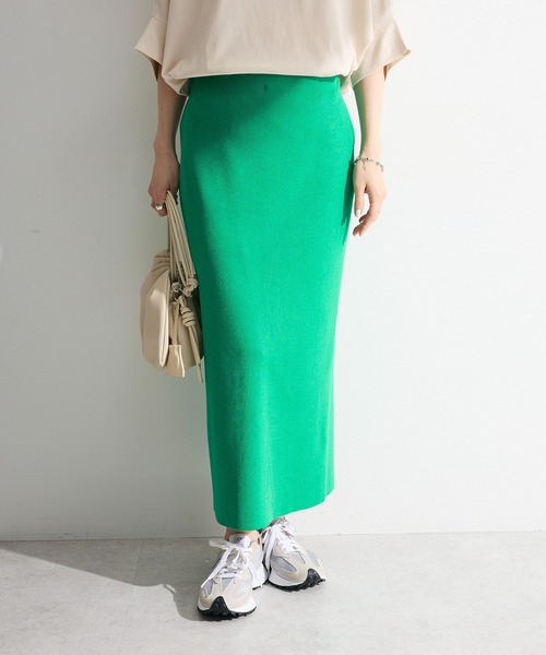 Green　Parks（グリーンパークス）の「ニットタイトスカート（スカート・レディース・グリーン/杢グレー/ブラック・FREE）」の3枚目の写真