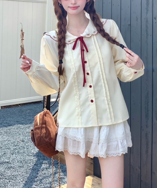2ly2(トゥーリートゥー)の「リボン刺繍 セーラーカラーブラウス(シャツ/ブラウス・レディース・アイボリー・FREE)」の12枚目の写真