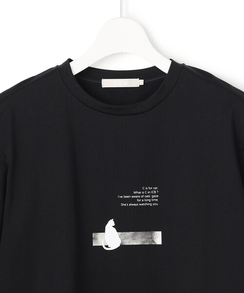 ICB(アイシービー)の「ロゴTEE(猫モチーフ)(Tシャツ/カットソー・レディース・アイボリー系/ブラック系・MEDIUM/X-SMALL/SMALL)」の10枚目の写真