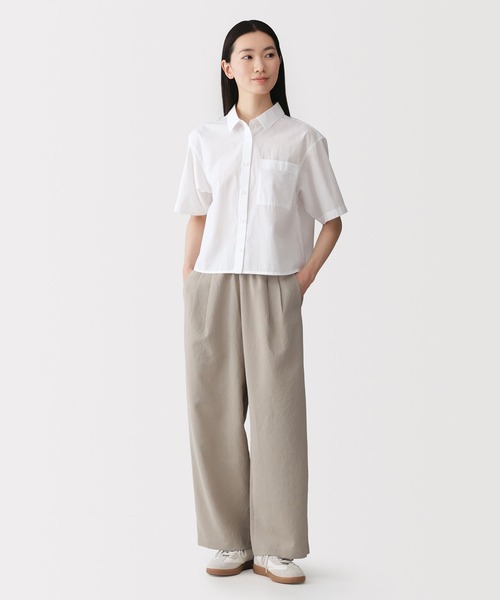 無印良品(ムジルシリョウヒン)の「婦人 涼感 半袖シャツ(シャツ/ブラウス・レディース・ライトブルー/グレー系/ブルー系/ホワイト・S/M/L/XL)」の5枚目の写真