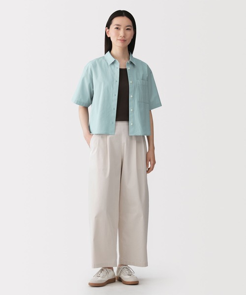 無印良品(ムジルシリョウヒン)の「婦人 涼感 半袖シャツ(シャツ/ブラウス・レディース・ライトブルー/グレー系/ブルー系/ホワイト・S/M/L/XL)」の19枚目の写真