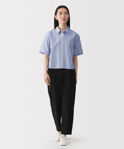 無印良品(ムジルシリョウヒン)の「婦人 涼感 半袖シャツ(シャツ/ブラウス・レディース・ライトブルー/グレー系/ブルー系/ホワイト・S/M/L/XL)」の12枚目の写真