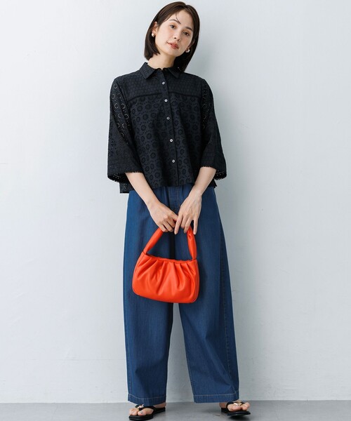 組曲(クミキョク)の「ソフトギャザーハンドバッグ(ハンドバッグ・レディース・オレンジ系/ブラック系・F)」の19枚目の写真
