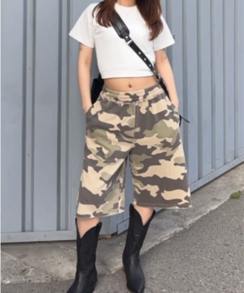 MOUSSY(マウジー)の「【セットアップ対応】BERMUDA SWEAT ショーツ(スウェットパンツ・レディース・杢グレー/グリーン系その他2・FREE)」の21枚目の写真