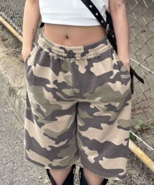 MOUSSY(マウジー)の「【セットアップ対応】BERMUDA SWEAT ショーツ(スウェットパンツ・レディース・杢グレー/グリーン系その他2・FREE)」の20枚目の写真