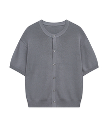 HYOJI（ヒョージ）の「SS ウォッシャブルルーズフィットクロップラウンドハチニット半袖カーディガン（8カラー）（カーディガン/ボレロ）」