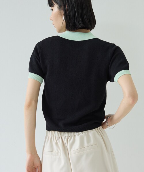 GALLEST（ギャレスト）の「ジャカードポロニット（ニット/セーター・レディース・サックスブルー系2/ホワイト系7/レッド系4/ブラック系4・38）」の17枚目の写真