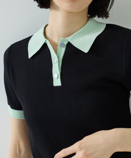 GALLEST（ギャレスト）の「ジャカードポロニット（ニット/セーター・レディース・サックスブルー系2/ホワイト系7/レッド系4/ブラック系4・38）」の20枚目の写真