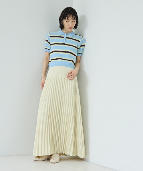 GALLEST（ギャレスト）の「ジャカードポロニット（ニット/セーター・レディース・サックスブルー系2/ホワイト系7/レッド系4/ブラック系4・38）」の10枚目の写真